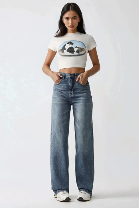 Gerade geschnittene Denim-Jeans - Image 2
