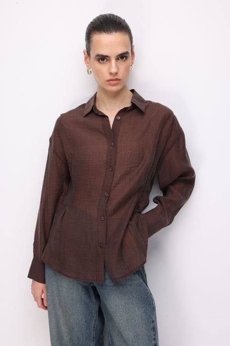 Fitted Texturiertes Button-Up Hemd - Image 2