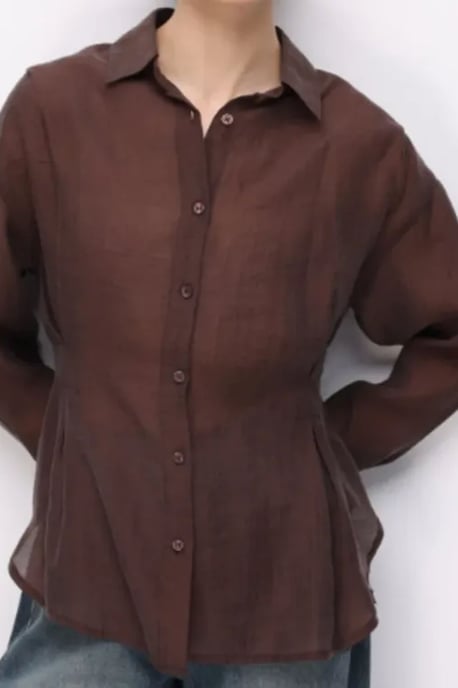 Fitted Texturiertes Button-Up Hemd - Image 3