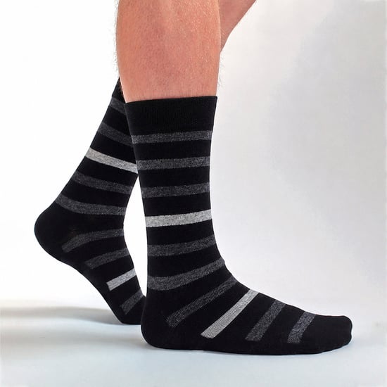 3er-Pack Herren Streifen-Bambus-Anz socks Weiche atmungsaktive Socken - Image 3