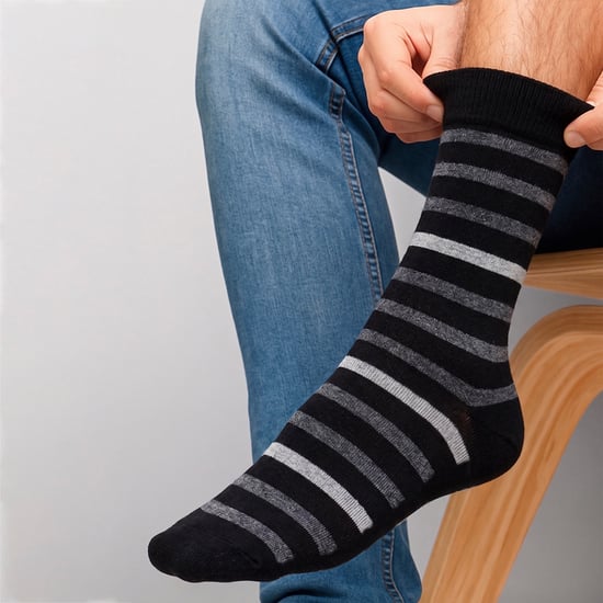 3er-Pack Herren Streifen-Bambus-Anz socks Weiche atmungsaktive Socken - Image 4
