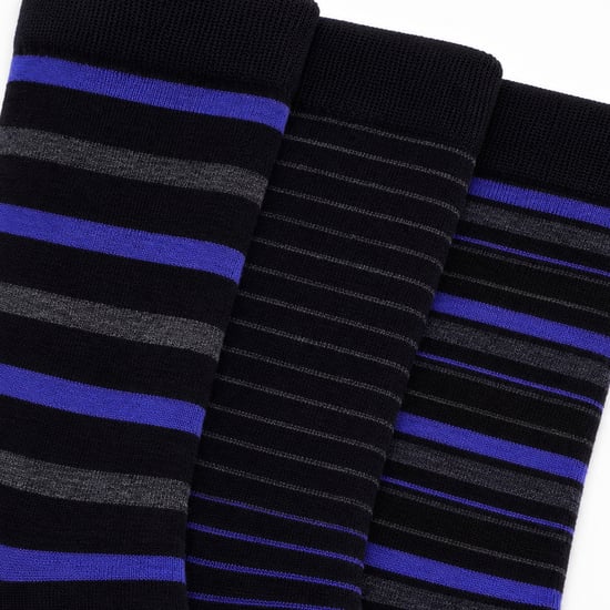 3er-Pack Gestreifte Bambus-Herrensocken Weiche Atmungsaktive Socken - Image 5