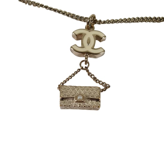 Chanel 2003 CC Vergoldete Emaille Umhängetasche Anhängerkette in Goldmetall - Image 3