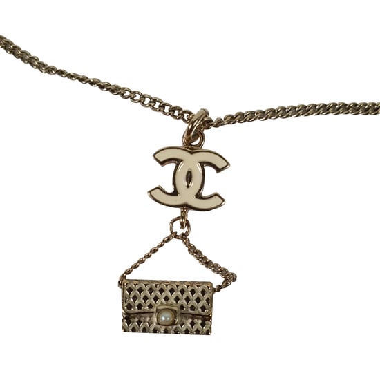 Chanel 2003 CC Vergoldete Emaille Umhängetasche Anhängerkette in Goldmetall - Image 4