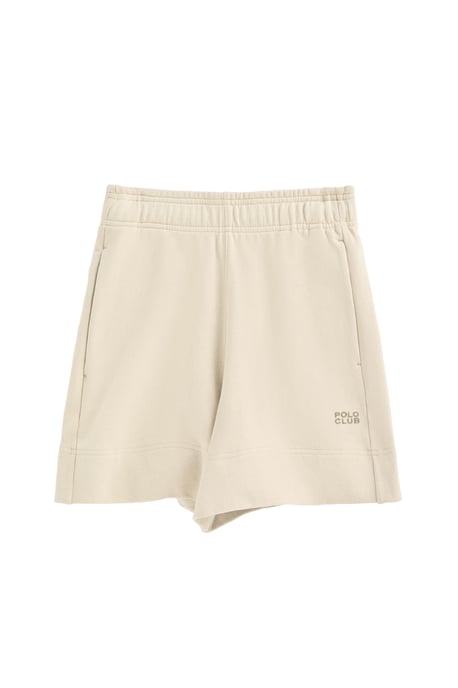 Kurze Hose aus Baumwolle ecru mit gesticktem Logo - Image 1