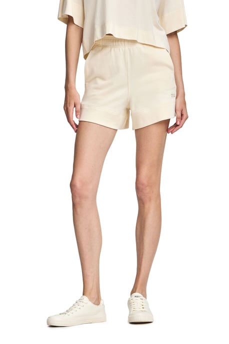 Kurze Hose aus Baumwolle ecru mit gesticktem Logo - Image 2