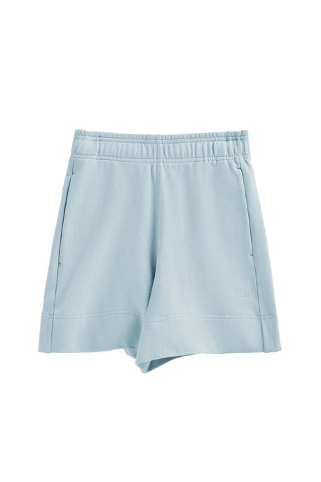 Kurze Hose aus Baumwolle hellblau mit gesticktem Logo - Image 1
