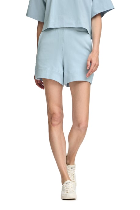 Kurze Hose aus Baumwolle hellblau mit gesticktem Logo - Image 2