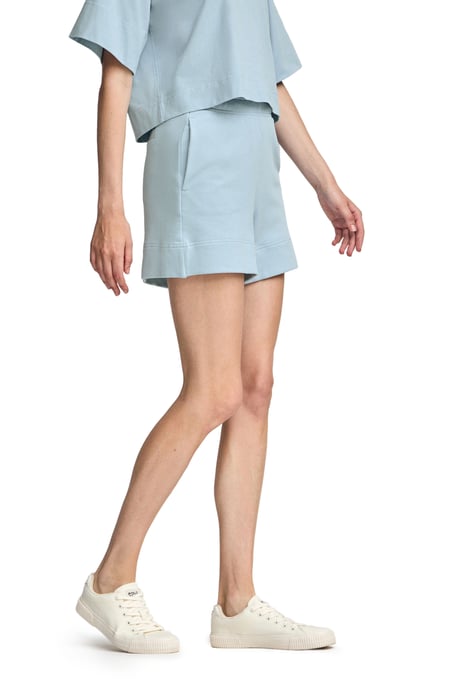 Kurze Hose aus Baumwolle hellblau mit gesticktem Logo - Image 3
