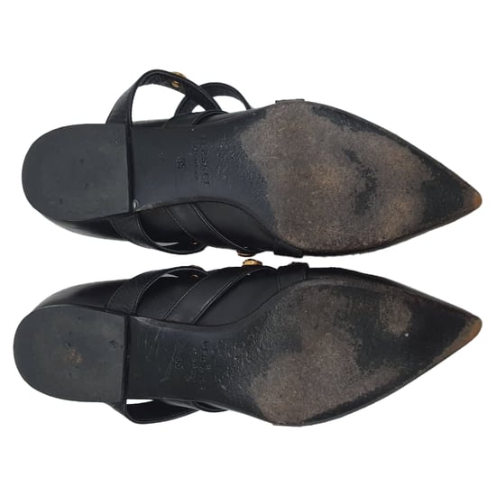 Versace Tribute Logo Ballerina Flats aus schwarzem Leder - Image 6