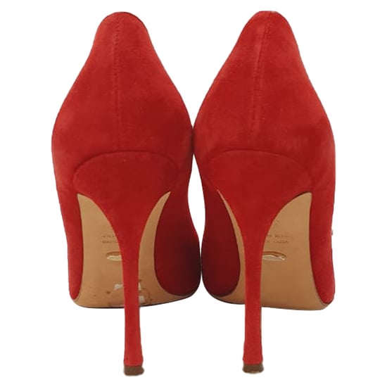 Sergio Rossi Spitz zulaufende Pumps aus rotem Wildleder - Image 3
