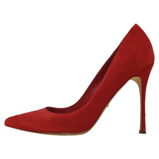 Sergio Rossi Spitz zulaufende Pumps aus rotem Wildleder - Image 4