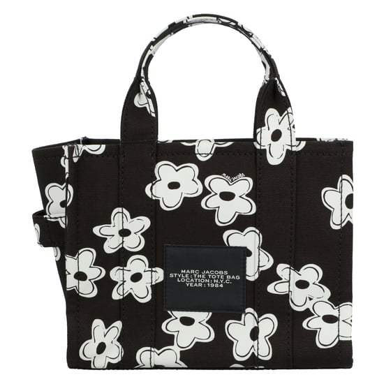 Schwarze Marc Jacobs Handtasche „The Small Tote Bag“ mit Allover-Blumenmuster und gesticktem Logo aus Baumwolle für Damen - Image 4