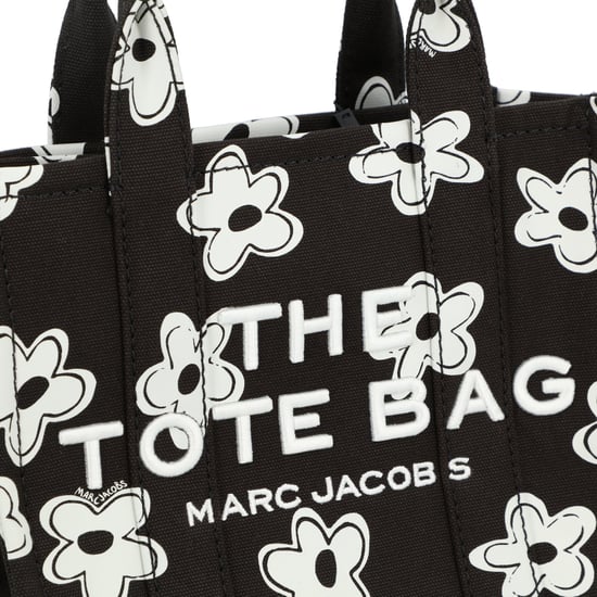 Schwarze Marc Jacobs Handtasche „The Small Tote Bag“ mit Allover-Blumenmuster und gesticktem Logo aus Baumwolle für Damen - Image 5