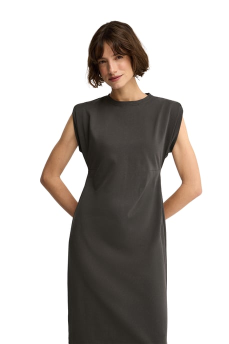 Ärmelloses Kleid asphaltgrau mit Rundhalsausschnitt und Polo Club Logo - Image 1