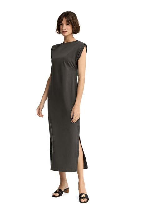 Ärmelloses Kleid asphaltgrau mit Rundhalsausschnitt und Polo Club Logo - Image 2