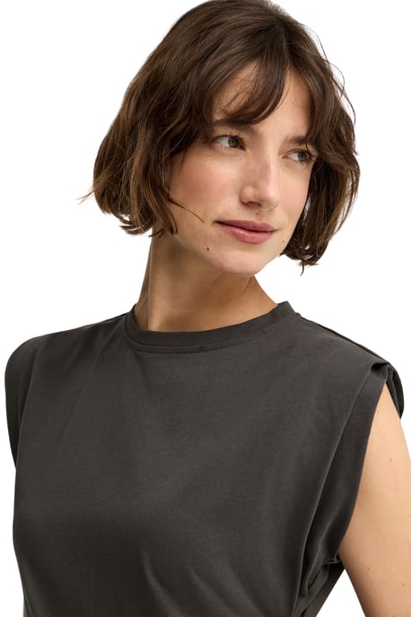 Ärmelloses Kleid asphaltgrau mit Rundhalsausschnitt und Polo Club Logo - Image 3