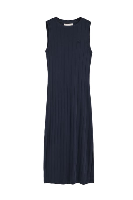 Ärmelloses Kleid marineblau aus Rippstoff mit Polo Club Logo - Image 1