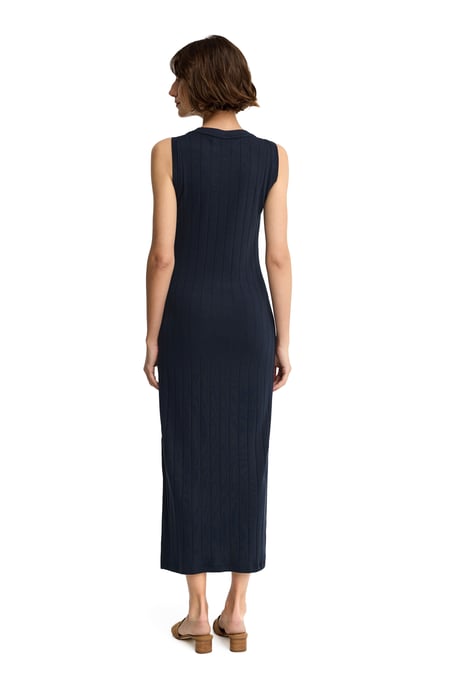 Ärmelloses Kleid marineblau aus Rippstoff mit Polo Club Logo - Image 4