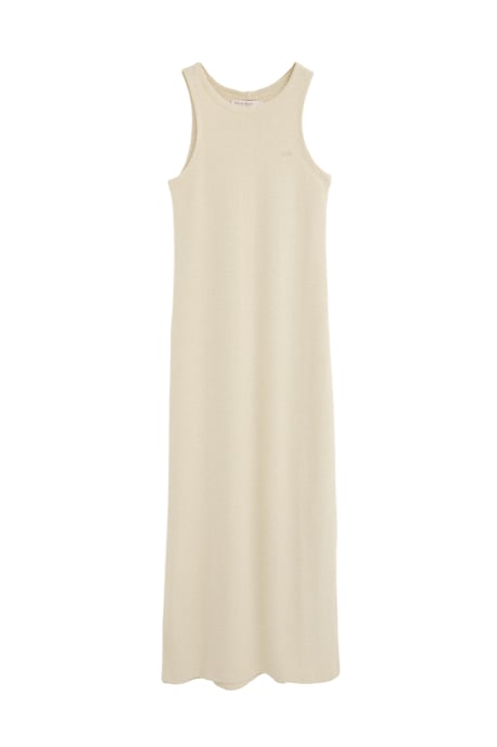 Kleid aus rustikalem Strickstoff cremefarben mit Polo Club Logo - Image 1