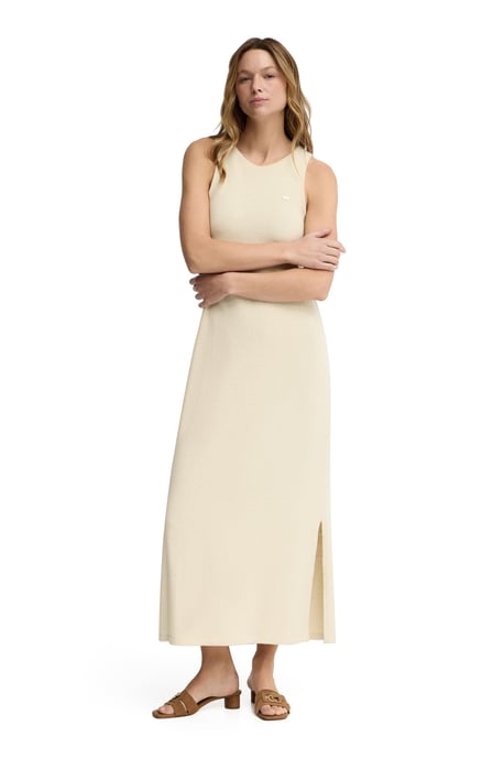 Kleid aus rustikalem Strickstoff cremefarben mit Polo Club Logo - Image 3