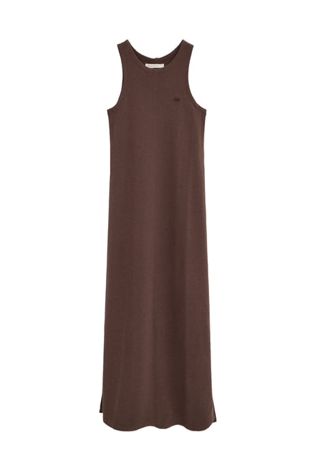 Kleid aus rustikalem Strickstoff schokobraun mit Polo Club Logo - Image 1
