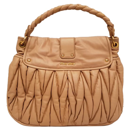 Miu Miu Matelassé Coffer Hobo-Tasche aus beigem Leder - Image 2