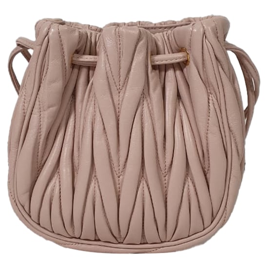 Miu Miu Matelassé Bucket Bag aus rosa Leder - Image 3