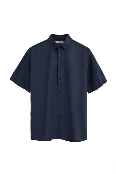 Kurzärmliges Hemd Cotolino marineblau im Regular Fit mit Rigby Go Logo - Image 1