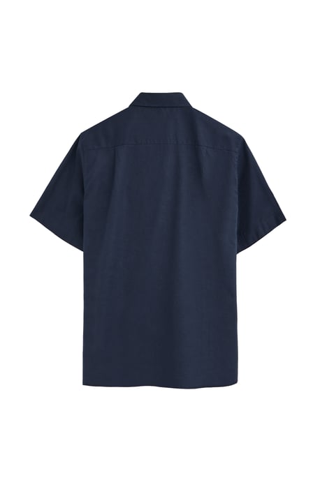 Kurzärmliges Hemd Cotolino marineblau im Regular Fit mit Rigby Go Logo - Image 2