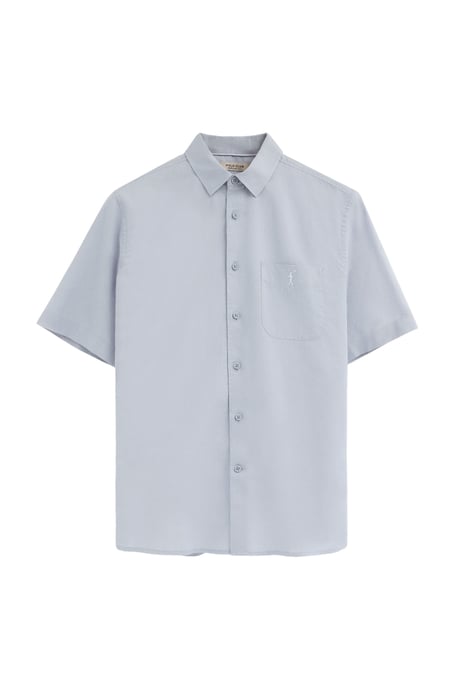 Kurzärmliges Hemd Cotolino hellblau im Regular Fit mit Rigby Go Logo - Image 1