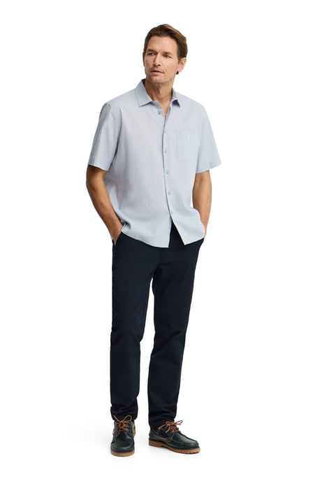 Kurzärmliges Hemd Cotolino hellblau im Regular Fit mit Rigby Go Logo - Image 3