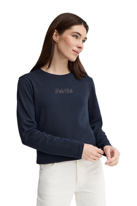 T-Shirt marineblau mit langen Ärmeln und glitzerndem Polo Club-Logo - Image 2