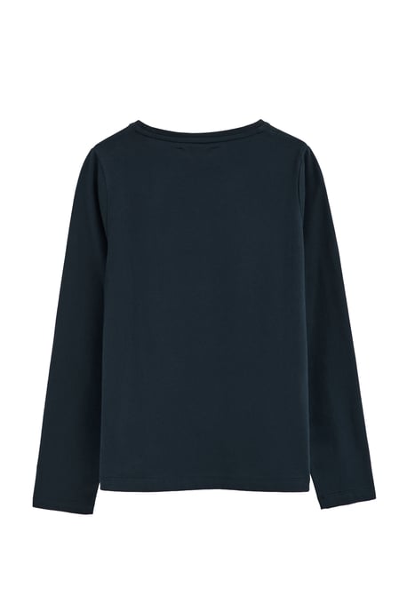 Langärmliges T-Shirt marineblau mit Rundhalsausschnitt und Rigby Go Stickerei - Image 2