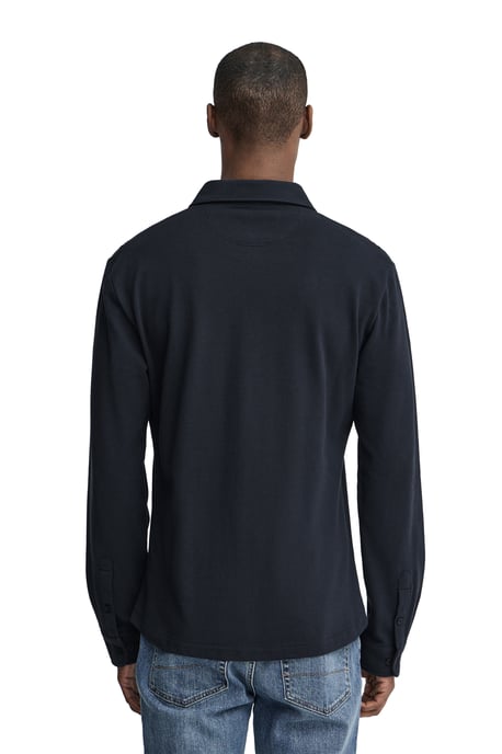 Poloshirt marineblau mit durchgehender Knopfleiste und Rigby Go Stickerei - Image 4