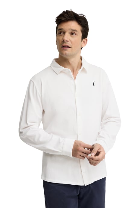 Poloshirt weiß mit durchgehender Knopfleiste und Rigby Go Stickerei - Image 2