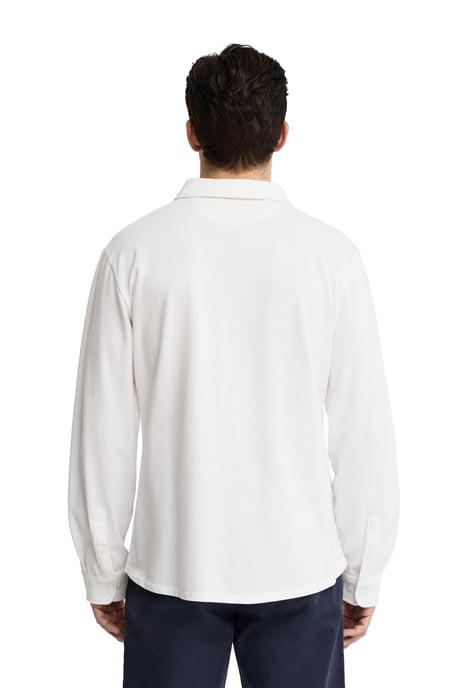 Poloshirt weiß mit durchgehender Knopfleiste und Rigby Go Stickerei - Image 4