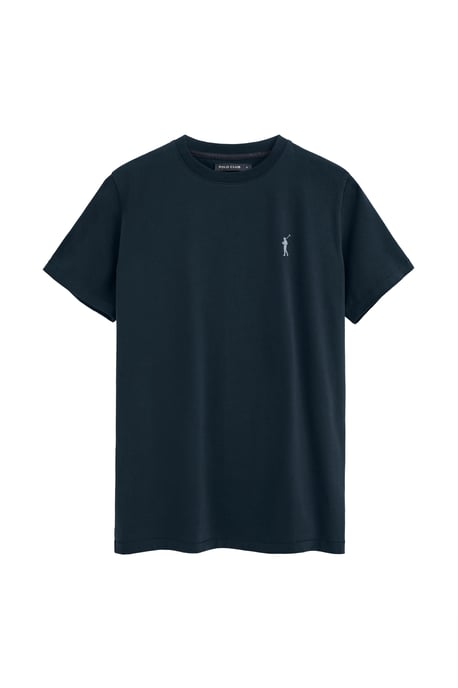 Kurzärmliges T-Shirt marineblau mit gummiertem Rigby Go Logo - Image 1