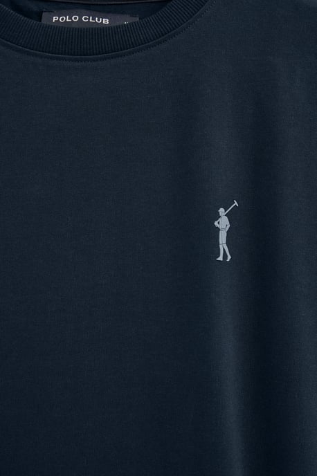 Kurzärmliges T-Shirt marineblau mit gummiertem Rigby Go Logo - Image 3