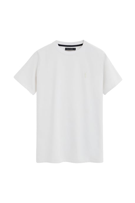 Kurzärmliges T-Shirt weiß mit gummiertem Rigby Go Logo - Image 1
