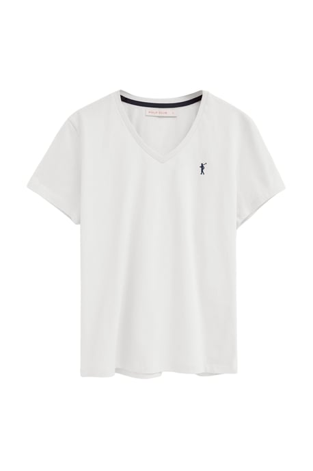 Zweierpack kurzärmlige Damen-T-Shirts schwarz und weiß mit V-Ausschnitt und Rigby Go Stickerei - Image 2
