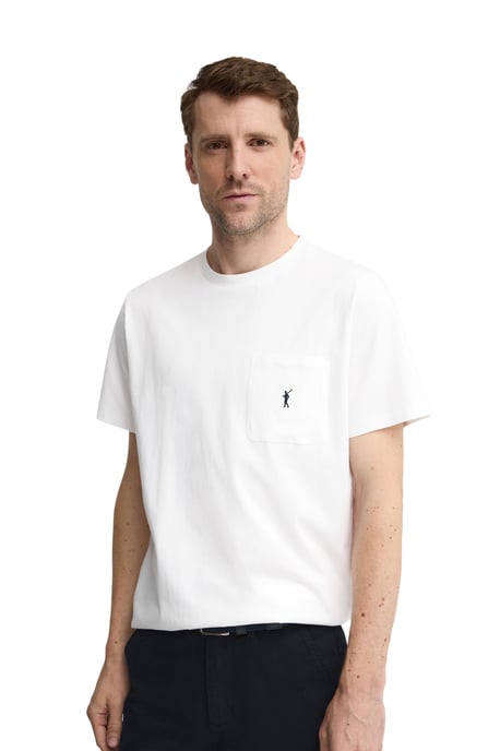 T-Shirt weiß mit Brusttasche und Rigby Go Logo - Image 2