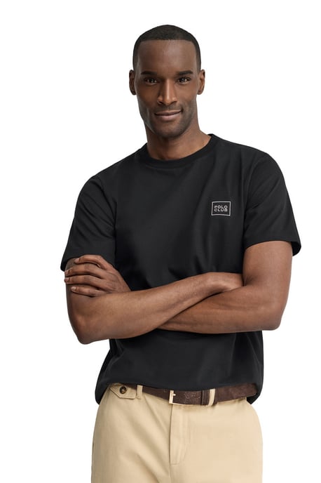 T-Shirt schwarz im Straight Fit mit Polo Club Patch - Image 2