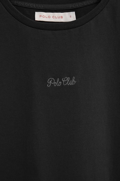 Kurzärmliges T-Shirt schwarz im Regular Fit mit Polo Club Stickerei - Image 3