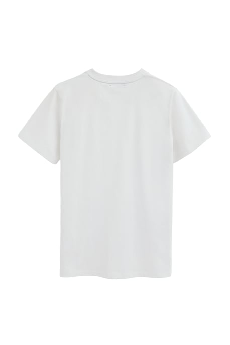 T-Shirt weiß mit V-Ausschnitt und Rigby Go Logo - Image 2