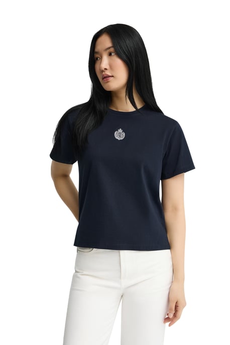 Kurzärmliges T-Shirt marineblau mit maritimer Polo Club Stickerei - Image 2