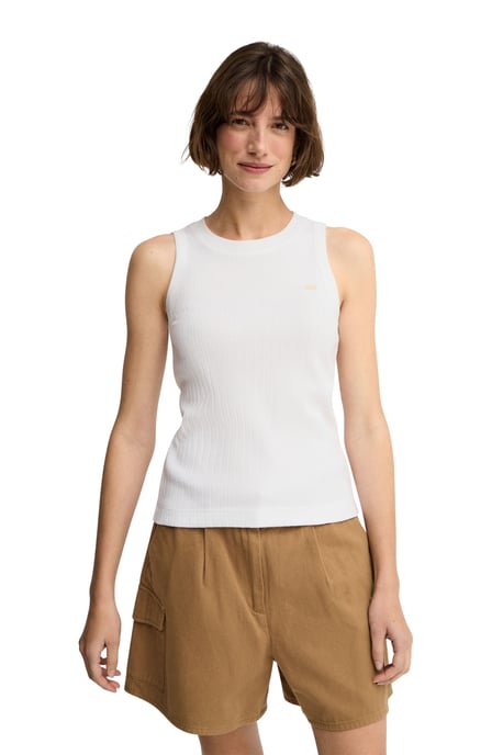 Ärmelloses T-Shirt weiß aus Rippstoff mit Polo Club Logo - Image 2