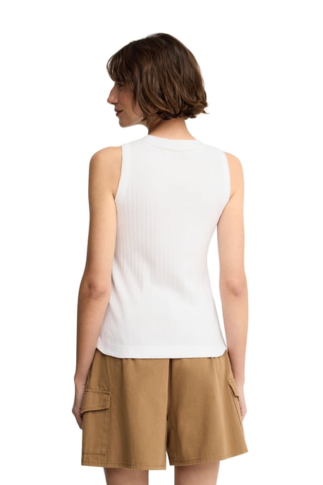 Ärmelloses T-Shirt weiß aus Rippstoff mit Polo Club Logo - Image 4