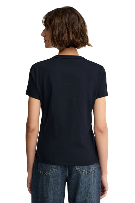 T-Shirt marineblau im Slim Fit mit Established 2012 Polo Club Stickerei - Image 4
