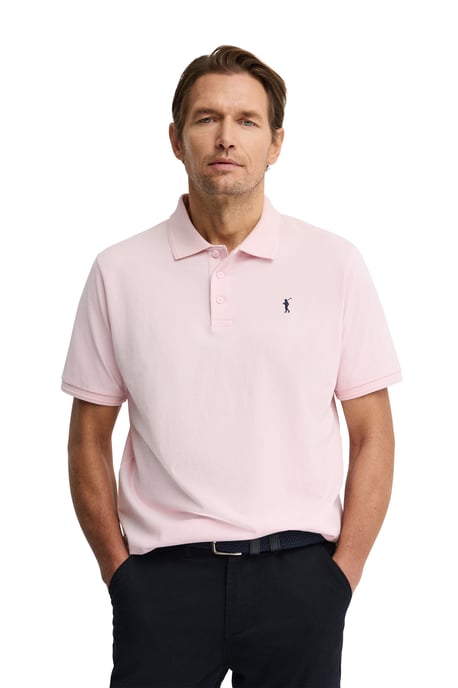 Kurzärmliges Poloshirt rosa mit gesticktem Rigby Go Logo - Image 2